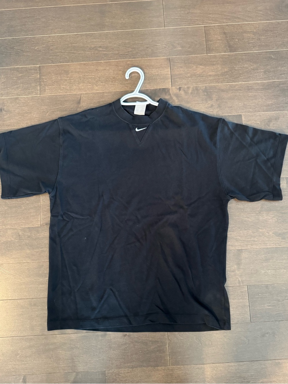 Nike Black Short-Sleeve Crew with Embroidered Swoosh (oversized fit)